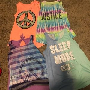 Justice - 4 Girls Tank Tops Size 12